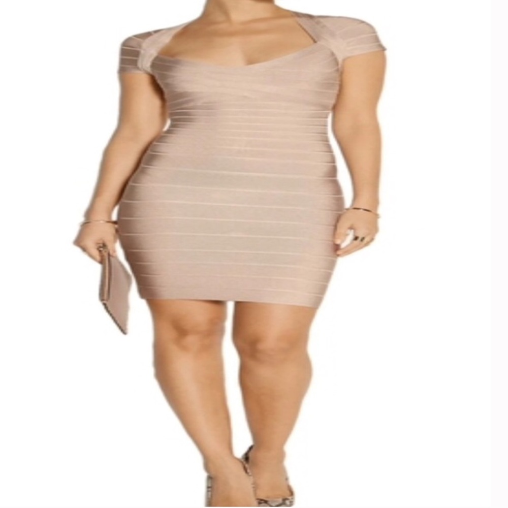 Harve Leger Nude dress size S